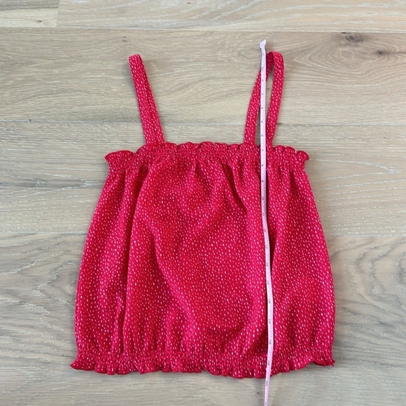 Express Red Polka Dot crop Top Cinched Waist Tank Top Springy Flowy Loose Fit - Picture 8 of 11
